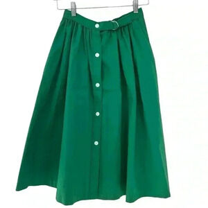 Vintage Wrangler Rare Snap Down Front Green Skirt  Made In USA